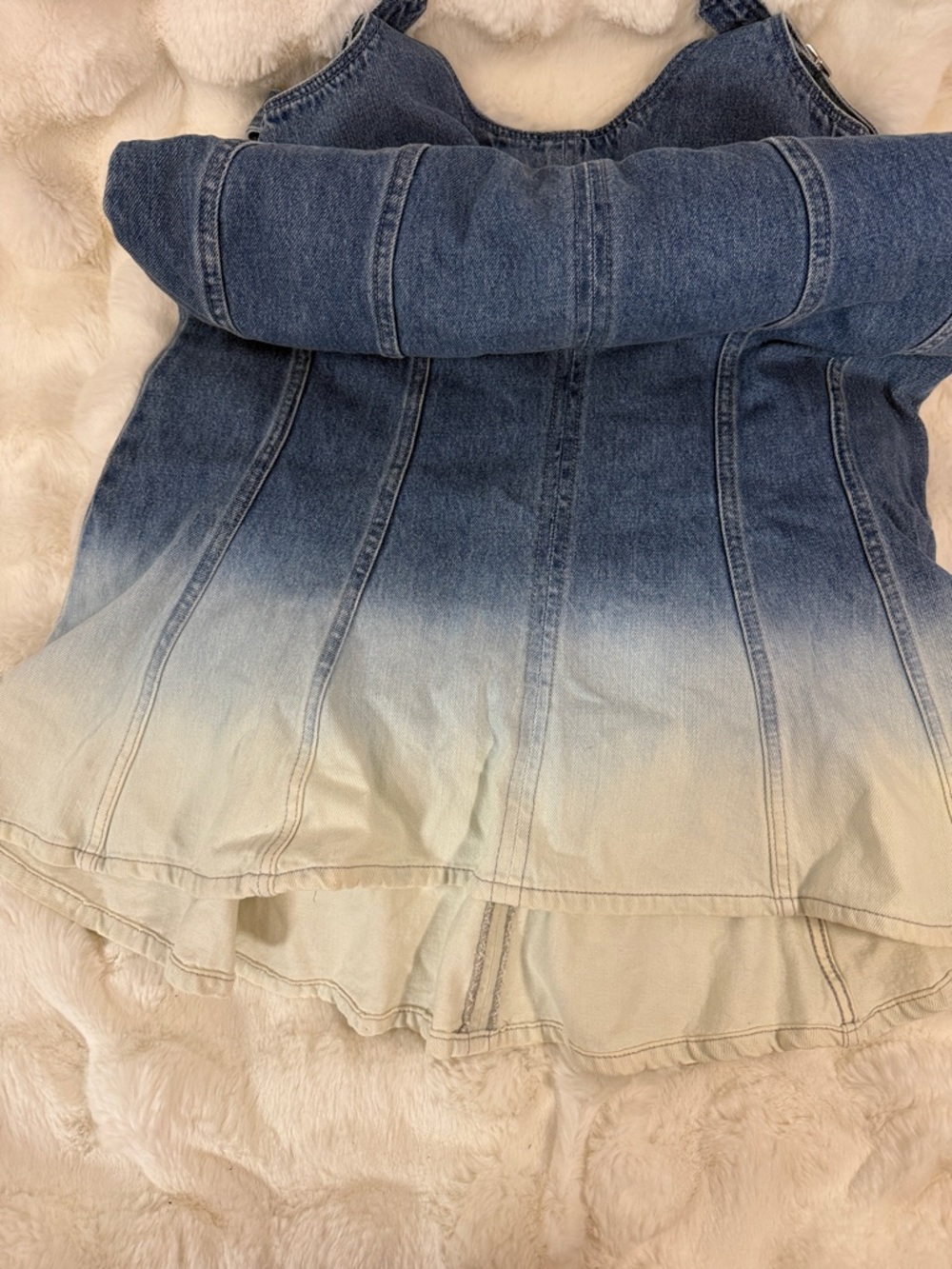 Amanda Uprichard Blue Denim Ombre Midi Dress - Picture 6 of 7